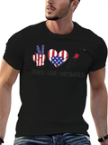 Peace Love Vaccinated USA Flag T-Shirt