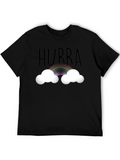 Hurra Rainbow Cloud Black T-Shirt