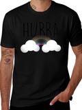 Hurra Rainbow Cloud Black T-Shirt