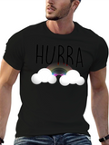 Hurra Rainbow Cloud Black T-Shirt