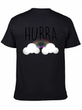 Hurra Rainbow Cloud Black T-Shirt