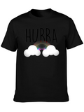 Hurra Rainbow Cloud Black T-Shirt