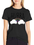 Hurra Rainbow Cloud Black T-Shirt