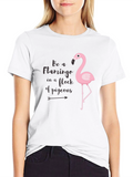 Be a Flamingo Black Graphic Tee