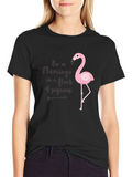 Be a Flamingo Black Graphic Tee