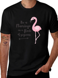 Be a Flamingo Black Graphic Tee