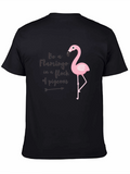 Be a Flamingo Black Graphic Tee
