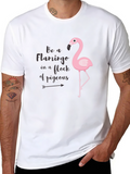 Be a Flamingo Black Graphic Tee