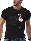 Be a Flamingo Black Graphic Tee