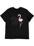Be a Flamingo Black Graphic Tee