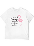 Be a Flamingo Black Graphic Tee