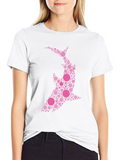 Dot Art Shark Black T-Shirt
