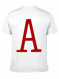 Bold Red Letter A Graphic Black T-Shirt