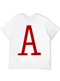 Bold Red Letter A Graphic Black T-Shirt