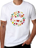 Go Vegan T-Shirt - Circular Vegetable Graphic Tee