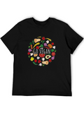 Go Vegan T-Shirt - Circular Vegetable Graphic Tee