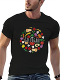 Go Vegan T-Shirt - Circular Vegetable Graphic Tee