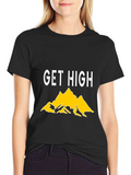 Get High Mountain Graphic Tee - Black