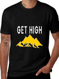 Get High Mountain Graphic Tee - Black
