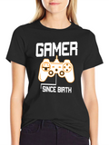 Gamer Since Birth T-Shirt - Black Graphic Tee