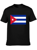 Cuban Flag T-Shirt - Black Cotton Blend