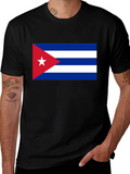 Cuban Flag T-Shirt - Black Cotton Blend