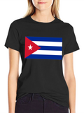 Cuban Flag T-Shirt - Black Cotton Blend
