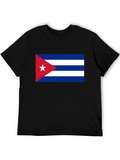 Cuban Flag T-Shirt - Black Cotton Blend