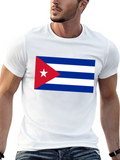 Cuban Flag T-Shirt - Black Cotton Blend