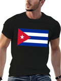 Cuban Flag T-Shirt - Black Cotton Blend