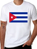 Cuban Flag T-Shirt - Black Cotton Blend