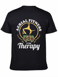 Aerial Fitness is My Therapy Black T-Shirt