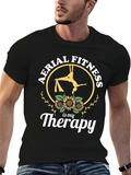 Aerial Fitness is My Therapy Black T-Shirt