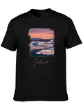 Iceland Glacier Graphic Black T-Shirt