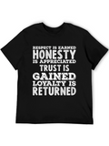 Respect Honesty Trust Loyalty Black Graphic T-Shirt