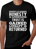 Respect Honesty Trust Loyalty Black Graphic T-Shirt