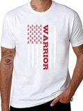 Warrior Ribbon American Flag Graphic T-Shirt