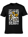 Pretty Face Beast Graphic T-Shirt - Black