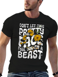 Pretty Face Beast Graphic T-Shirt - Black