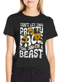 Pretty Face Beast Graphic T-Shirt - Black