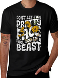 Pretty Face Beast Graphic T-Shirt - Black