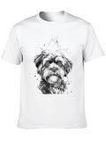 Dog Graphic Tee - Black Cotton Blend