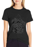 Dog Graphic Tee - Black Cotton Blend
