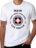 Friends Cruise Together Black Graphic T-Shirt