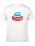 Curling Stone Graphic Tee - Black Cotton T-Shirt
