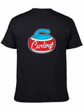 Curling Stone Graphic Tee - Black Cotton T-Shirt