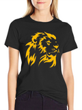 Lion Head Graphic Black T-Shirt