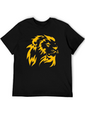 Lion Head Graphic Black T-Shirt