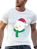 Festive Snowman Graphic Tee - Holiday Cheer