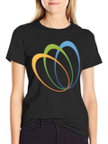 Abstract Oval Design Black T-Shirt